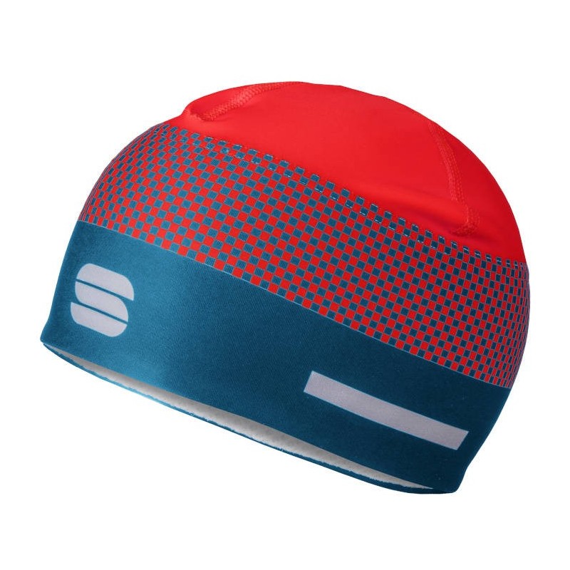 лыжная шапочка Sportful Squadra Race Hat красно-серо-голубая лыжная шапочка Sportful Squadra Race Hat красно-серо-голубая